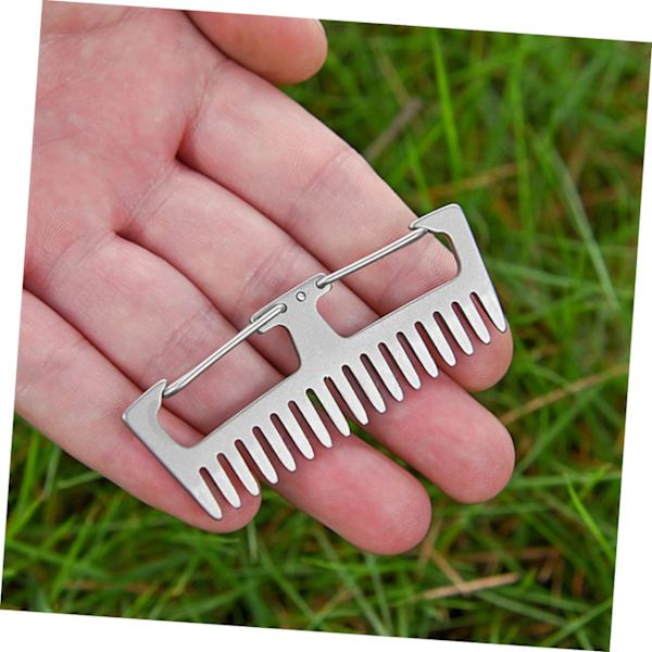 1 st Titaniumkam Minihårkam Bärbar Hår Nyckelring Kam för Utomhus Bärbar Klättring Spännen Mini Hårborste Handväskor Multi