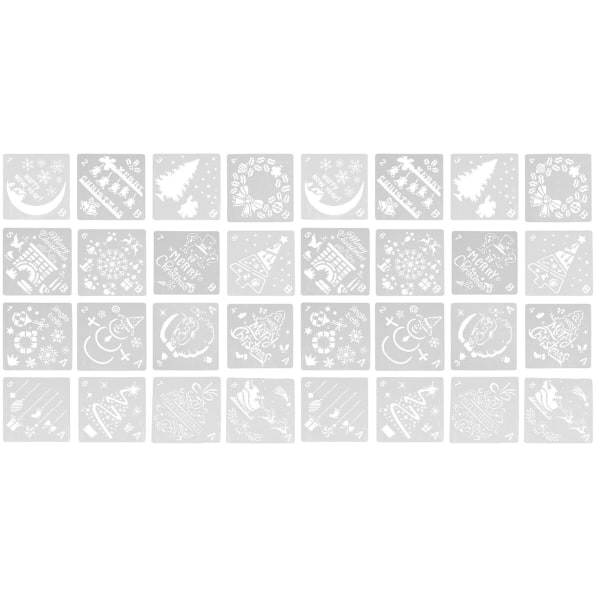 48 Pcs  Christmas Pattern Stencil Painting Drawing Template Painting Stencil Art32 pcs13X13CM