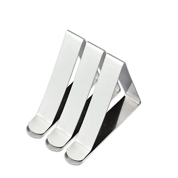 12 stk. Rustfrit Stål Trekant Dugklemmer Justerbare Dugklemmer 5cm Sølv 12stk Silver 12pcs