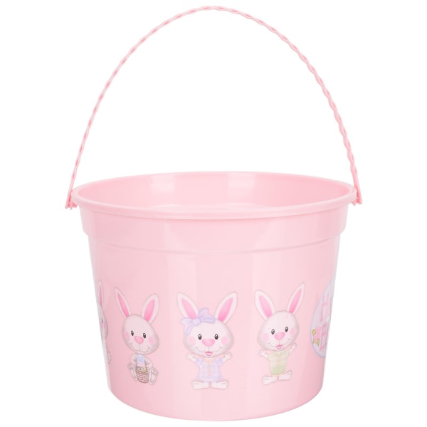 Toys Kids Easter Candy Basket Sand Bucket Rabbit Bucket Basket Wine Chiller Bucket Easter Egg BasketsPink20.5x20.5cm