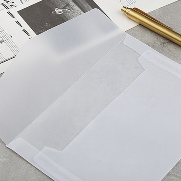 100 stk gennemskinnelig blank hvid pergament papir konvolut Postkort Invitationer Omslag konvolutter