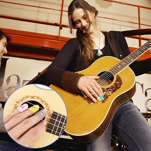 20 stycken fingertoppsskydd i silikon, 5 storlekar, fingertoppsskydd, fingertoppsskydd, fingertoppsskydd för gitarrspel, pappersarbete