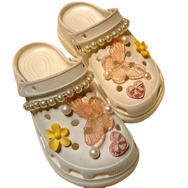 Dejlige sko charms til piger, 3D harpiks sko charms til kvinders børn, Butterfly Bling diamant smykker dekoration charms Croc Accesso