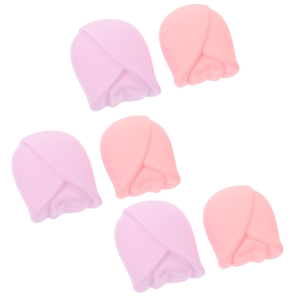 6 kpl Meikkisiveltimen Puhdistaja Meikkisiveltimen Pidike Meikkisiveltimen Suojus Kosmetiikkasiveltimet Suojaava Sivellin Pink 5.8X4.9CM