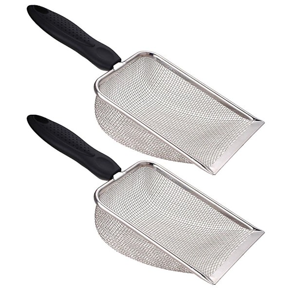 2 stk Strandnett-spade Sandfilter Spade Strandskjell Spade Kjæledyrstrø Spade Mat Spade 27,5X10CM 27.5X10CM