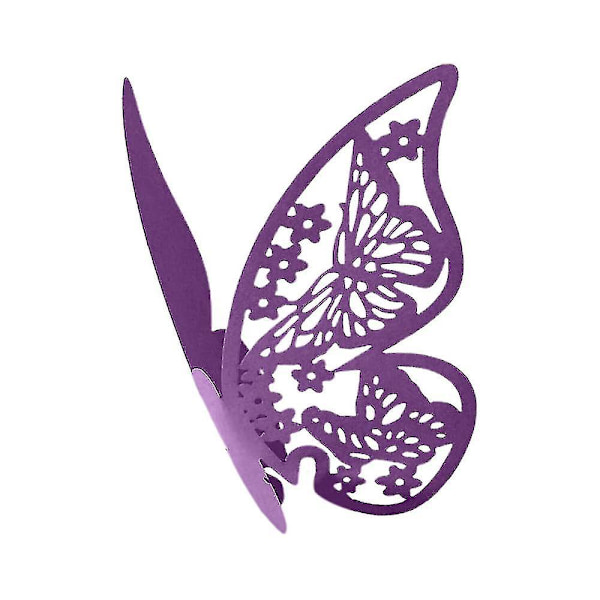 100 stk. Butterfly Bryllups Navneplaceringskort Kompatibel med Vinglas Perlemorskort