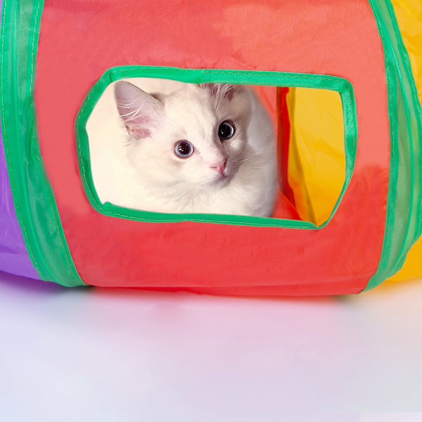 Kattunnel, kattunnel för inomhuskatter, hopfällbar kattunnel, interaktiv leksak labyrint katthus med