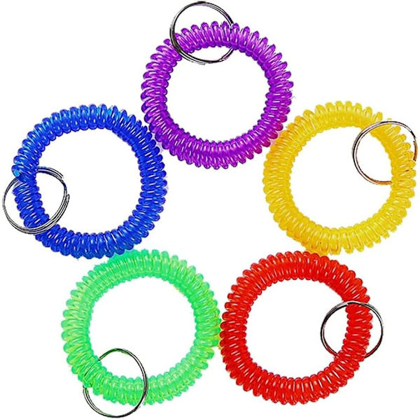 Forår Fleksibel Spiral Håndleds Spole Håndleds Bånd Nøgleholder Nøglering til Sauna, Pool, Gym Plastik Spiral til Telefonlinjer