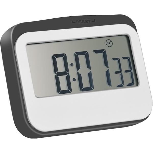 Magneettinen digitaalinen 24 tunnin keittiöajastin/kello suurella näytöllä (1 kpl, harmaa)