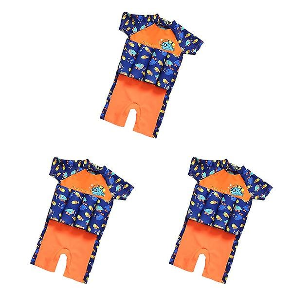 3-pack Flytande Baddräkt Fisk Kortärmad Flytande Baddräkt En Delig Baddräkt Simträning 3pcs XL