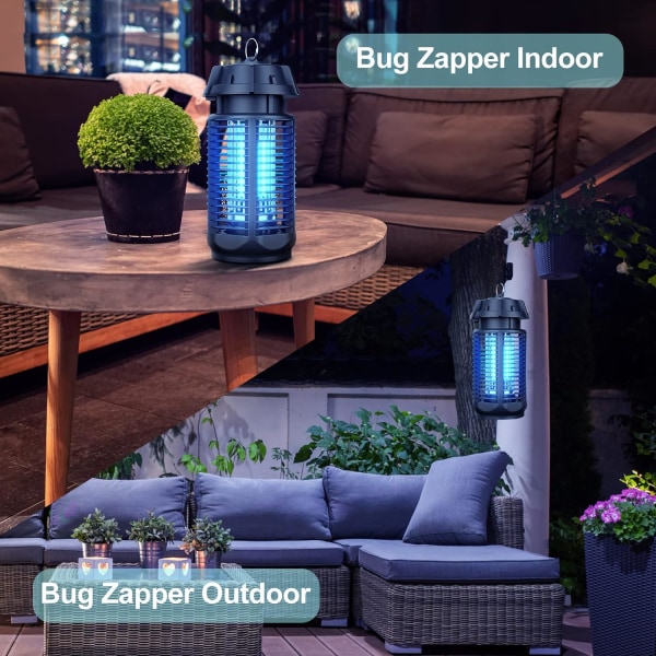 Bug Zapper, 20 W elektrisk mygg-zapper Bærbar myggdreperlampe Vanntett fluefelle Insektdreper for innendørs og utendørs hjemmebakgårdscamping
