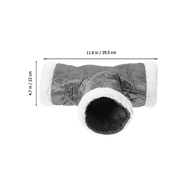 Plush Leksak 3-Vägs Speltunnel Gerbil Varm Hus Marsvin Tunnel Plush Hamster Tunnel Mörkgrå 29,5X22 Dark Grey 29.5X22X12CM