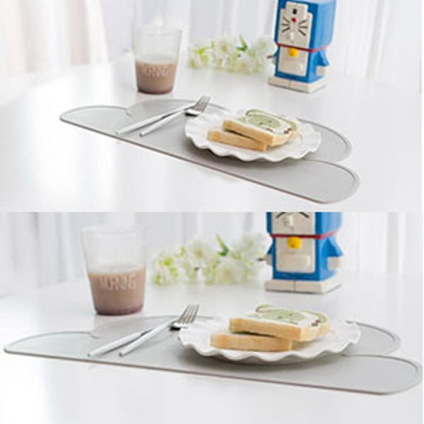 1 st Kids Placemat Molnformad Silikon Vattentät Placemat Bordstablett (grå)