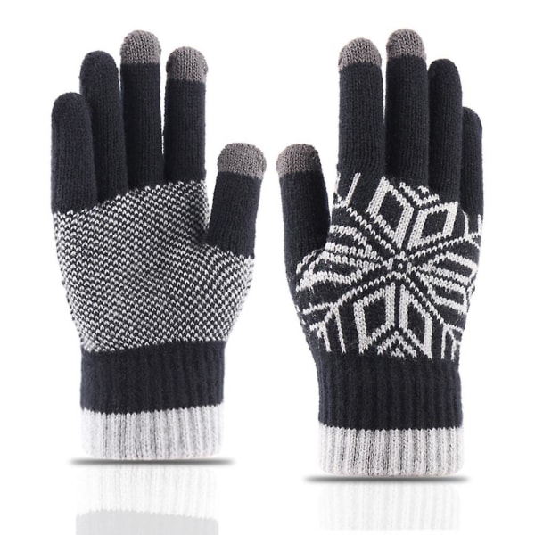 Vintervotter Varme Ullhansker Motorsykkelhansker Full Finger Vinterhansker Varme Full Finger Hansker Svart M Black M