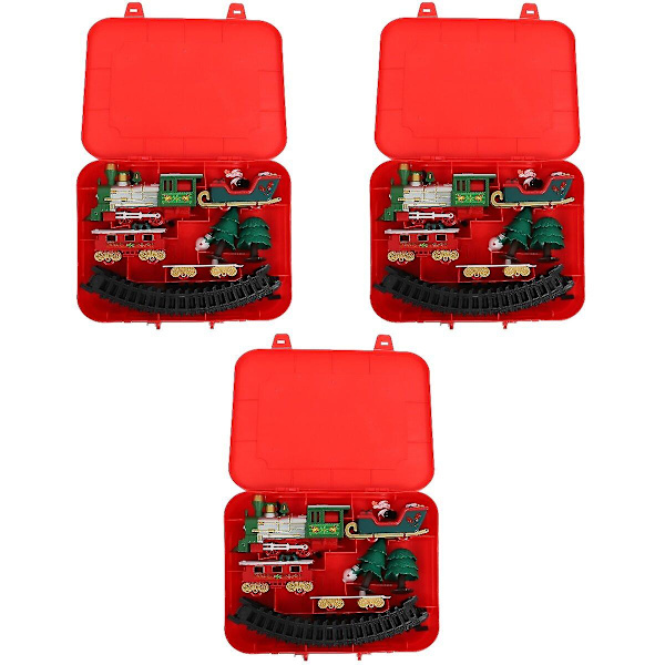 3 Sett Kreative Juletog Leke Elektrisk Jernbanevogn Elektrisk Tog Leke 3 Sett 26X20.5CM 3 Sets 26X20.5CM