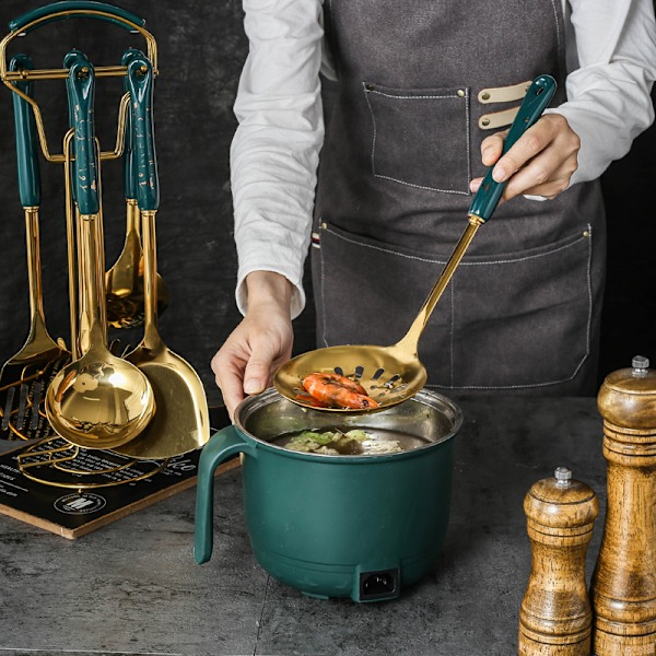 Nordisk Lett Luksus Rustfritt Stål Kokesett 7-Deler Keramisk Håndtak Rustfritt Stål Kokekar Luksus Kokesett_xrzi Platinum [7 sets] standard