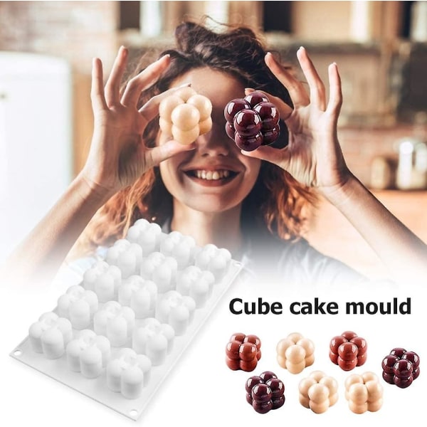 Terningforme, Silikonform Bage Chokolade Kage Og Lavning Af 3D Håndlavede Lys, DIY Værktøjer Til Mousse Dessert Gele Is 15 Hulrum 15 Cavity