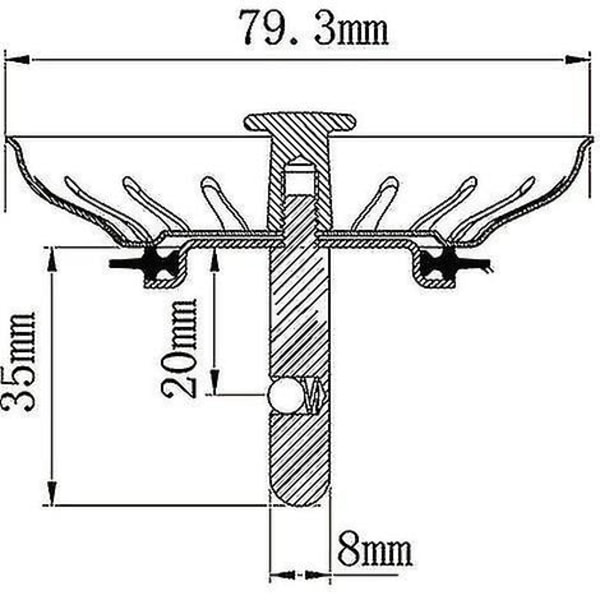 Franke 80 mm manuaalinen pohjaventtiili tiskialtaaseen
