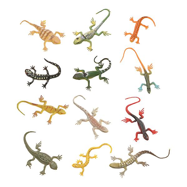 24st Fake Lizard Leksaker Realistiska Geckofigurer Skämtleksaker (slumpmässig stil)Slumpmässig färg13X6CM Random Color 13X6CM