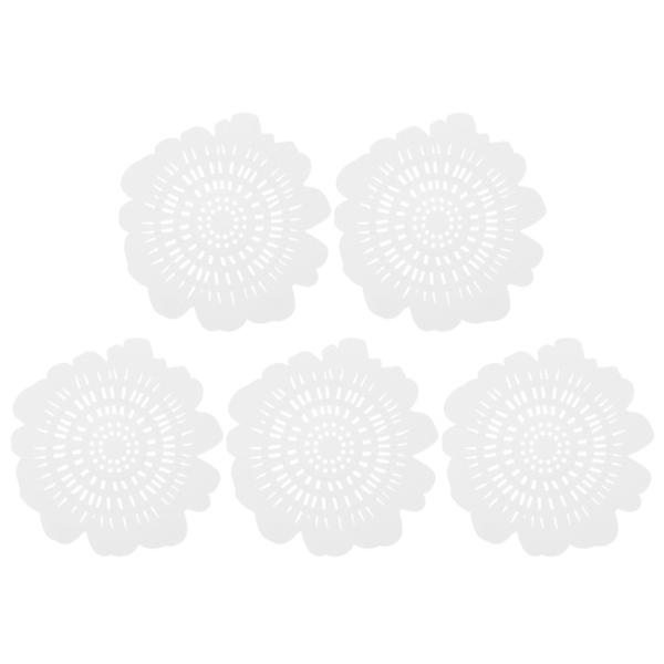 5 st Silikonavloppstäcke Platta Sugkoppar Badkarstäcke Dusch Avloppstäcken Sänka Avloppstäcke Golvavlopp C White 15X15X1CM