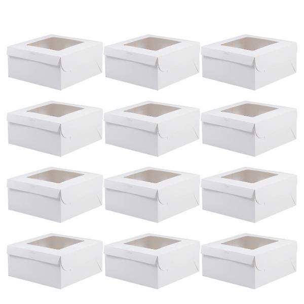 12 st Handy Cake Inslagning Boxes Papper Cupcake Packbox (kraftpapper, 12 Grid) Vit16X16X7,5CM White 16X16X7.5CM