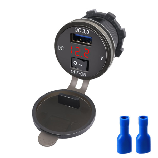 Bil Motorsykkel Sokkel USB-lader 12 Volt /24 Volt Modifisert Bil USB-lader med Bryter