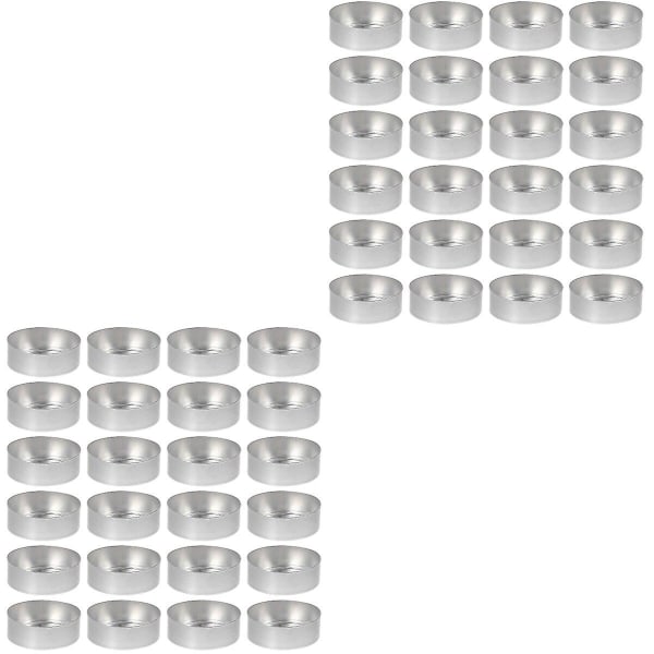 200 st Ljuskoppsfodral Aluminium Te Ljus Tenn Metall Te Ljuskoppshållare 100 st 5,5X2cm 100 pcs 5.5X2cm