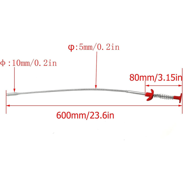 60 cm Lång Multifunktionell Rengöringsklo Rengöringsverktyg Fjäder Rörrensning För Köksho Rörrensning, Vikbar Ho-rengöringskrok