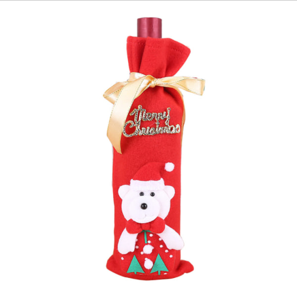 4 stykker julevinflaskekorker og rødvinsposer for gjenbrukbare vinflasker og vingaveposer til familiemiddag dekorasjon borddekorasjon