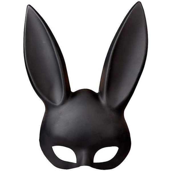 Christmas Party Mask Halloween Party Mask Cute Bunny Mask Bar KTV Party Bunny Mask (svart)