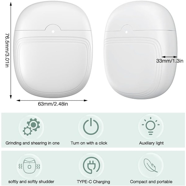 RYI Elektrisk nagelklippare, professionell elektrisk nagelfil, sladdlös automatisk nageltrimmer med LED-ljus-4-