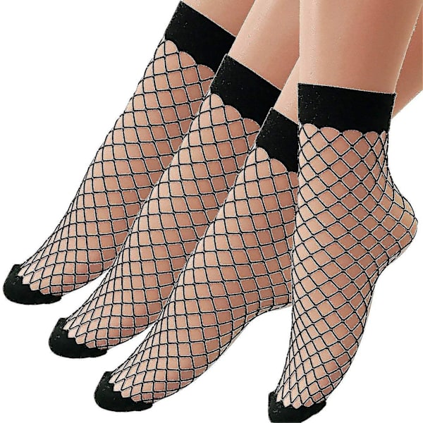 Dam Ankelhöga Tights Mini Diamantnät Strumpor 3-pack