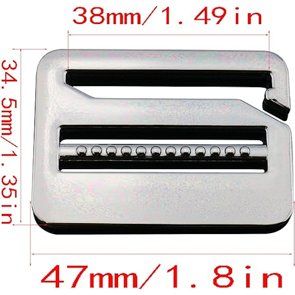 Stege Spänne 2 st Pistolfärg Stark Metall Tri-Glide Spännen Glidspännen Vävband Släppspänne Justerbar Ryggsäck