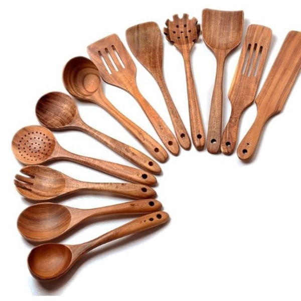 Kokesett i teaktre 9/10/12 deler Akasietre Matlaging Non-stick Kokesett i tre_xrzi 10-piece set (including carton)