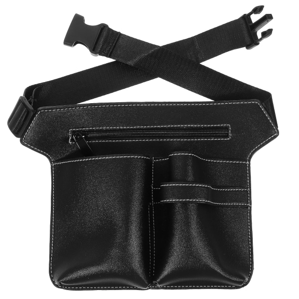 Hållbar Frisör Midjeväska Hårtrimningsverktyg Läder Väska Förvaringspåse Bärbar Midjeväska För Dagligt Bruk ( Black 25x19cm