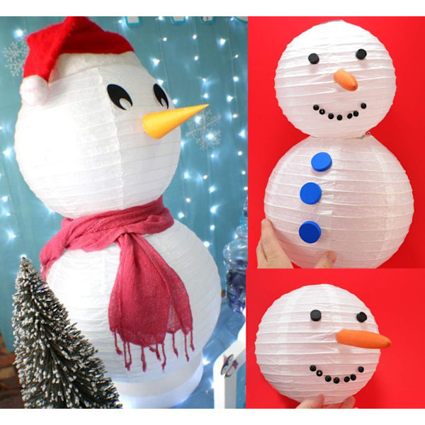 Hvid Papirlaterne Hvid Rund Papirlaterne DIY Lantern Lampe til Fødselsdag Bryllup Dekorationer Håndværk Dekorationer (5 stk, 4\" 6\" 8\"