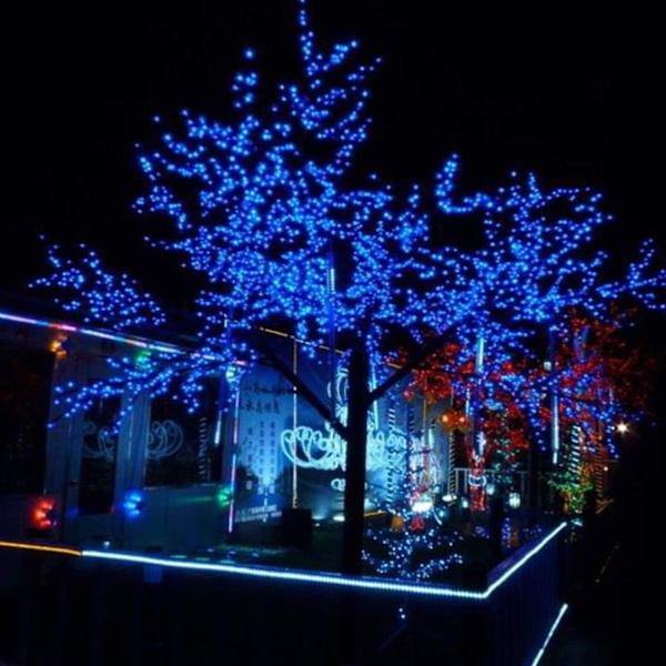 2-pack 100 LED Solcellsdrivna Ljuskedjor, Vattentät Koppartråd med 8 Ljuslägen för Trädgård, Patio, Fest, Jul, Hemblå Blue