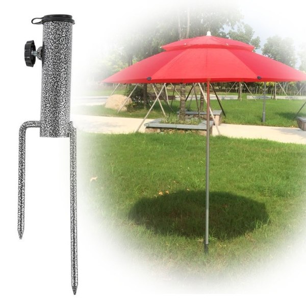 Justerbar bärbar paraplybas, tung metallhållare-stativ-sandgrässkruv, för flagga, stort paraply, fiskespö, utomhuspark
