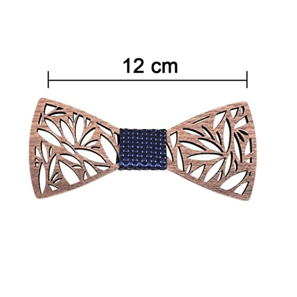 Klassisk Handgjord Herrar Träfluga Slipsknut Träfluga Manschettknappar Corsage Kvadratisk Halsduk Set Blå Blue