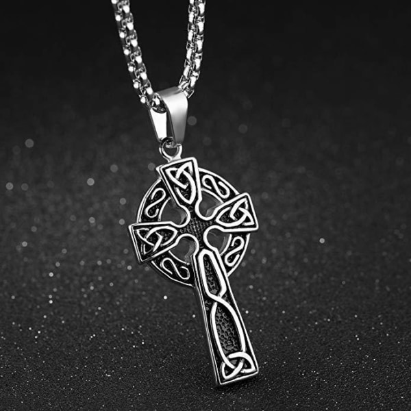 Korshalsband Silver Cross Hänge Halsband Smycken Religiös skyddande present för män Kvinnor Pojkar