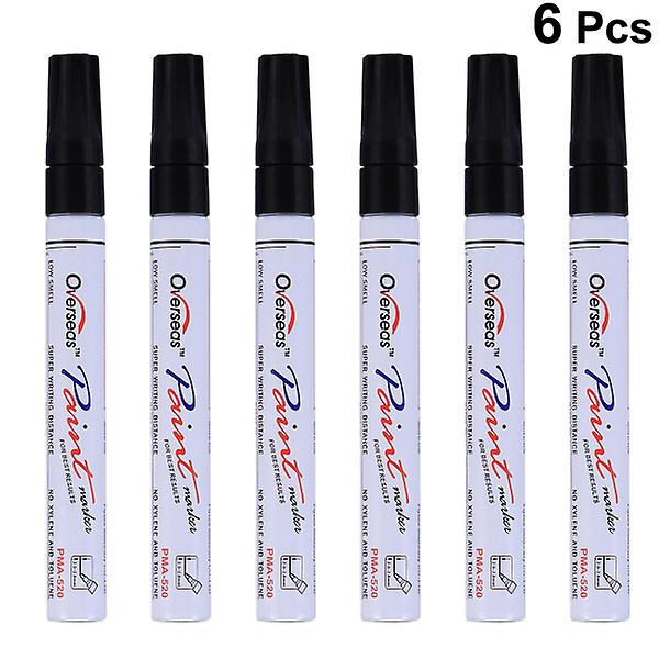 6 stk Bil Lakk Riper Reparasjon Touch Up Paint Marker Pen Skjule Verktøy (svart)Svart6stk Black 6pcs