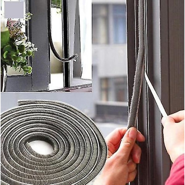 Borstlist Tätningslist för Fönster och Dörr, Självhäftande Filtisoleringslist 9*23mm 9*23mm