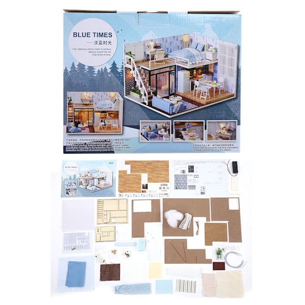 3D Träpussel Dockhus DIY Dockhus Kit Handgjorda Leksaksmöbler Bästa Presenten för Flickor