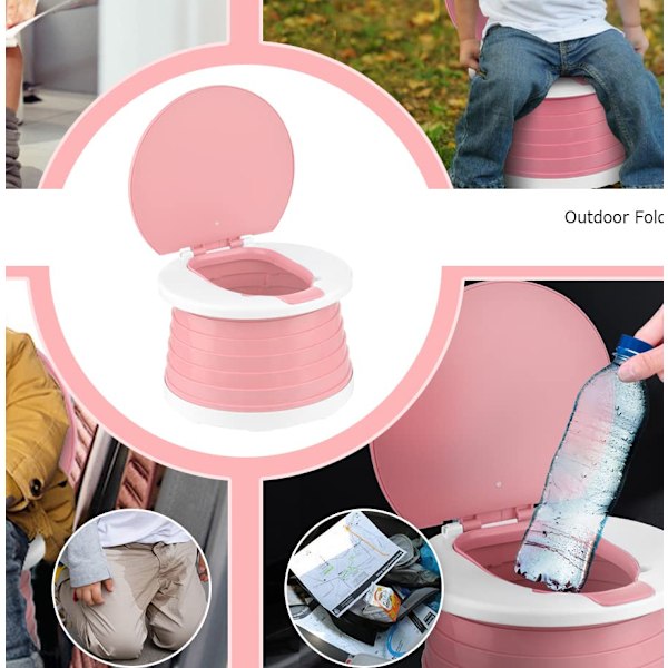 Bærbar Potte til Småbørn Rejse Foldbar Pottesæde til Småbørns Pottetræning Toilet til Børn Drenge Piger Bil Potte On The Go Potte