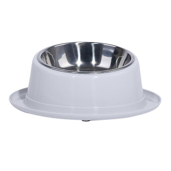 Anti-slip Pet Vand- og Foder Skål Rustfrit Stål Drikkeskål Til Kat Hund (grå)Grå Grey