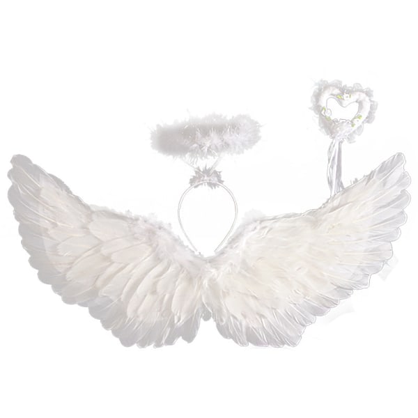 Wings Costume, Angel Wings, Interessant elastisk bånd for jente -Fjær