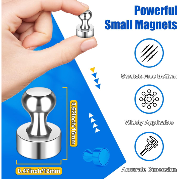 30-pack Kylskåpsmagneter, Magneter för Vittavla, Starka Kylskåpsmagneter, Små Magneter, Kartor, Kökshyllor, Hängande