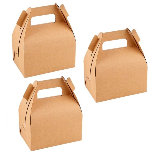 12 stk. Kraftpapir Gable Treat Boxes Slik Gave Party Favor Box Til Fødselsdag Bryllup Babyshower Fest 12 stk 12pcs