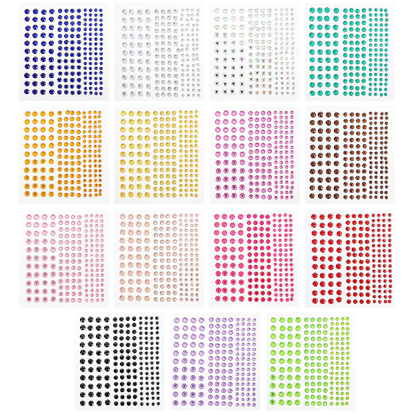 15 Ark Rhinestone Naglar Ansikts Rhinestone Dekaler Ansikte Kropp Juveler Rhinestone Kropp Tatueringar Kropp Rhi Assorted Color15pcs 9x8x0.2cm