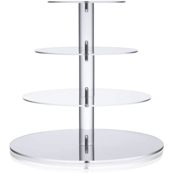 Cupcake Stativ, 4-lags Kage Stativ Til Bryllup, Babyshower & Eftermiddagste, 4mm Tyk Akryl Dessert Tårn Stativ Til Muffins Og Kage, Diameter 12\"/10\"